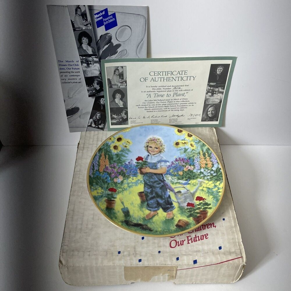 A Time To Plant Plate 1989 McClellend's March of Dimes: Our Children Our Future